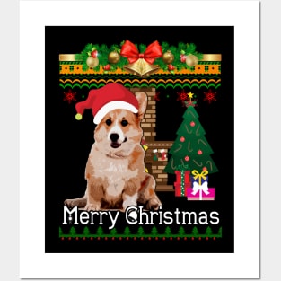 Ugly Christmas Sweater Welsh Corgi Posters and Art